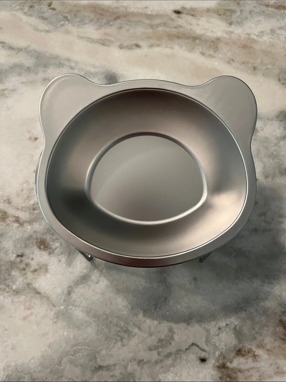 Silver Elevated Pet Bowl Set of 2